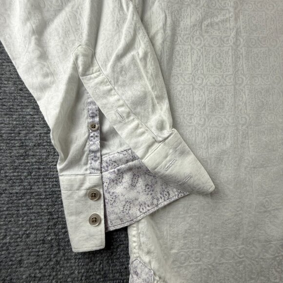Robert Graham Geometric Medium White Mens Long Sleeve Button Up Bold Shirt Adult - Picture 3 of 14